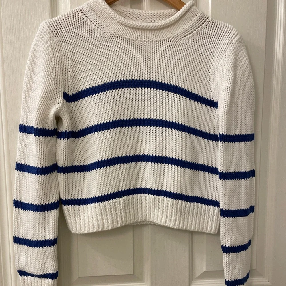La Ligne White and Blue Striped Sweater - Picture 5 of 12